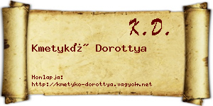Kmetykó Dorottya névjegykártya