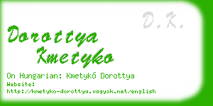dorottya kmetyko business card